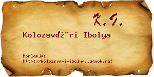 Kolozsvári Ibolya névjegykártya